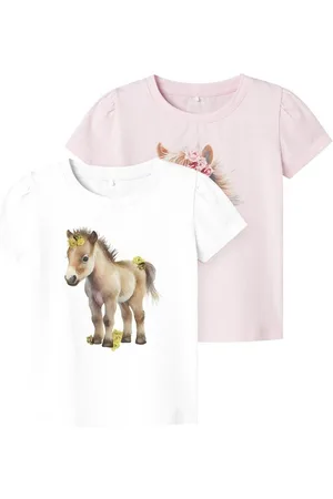 NAME IT Kurzarmshirt NMFHANI SS TOP 2P (Packung, 2-tlg)