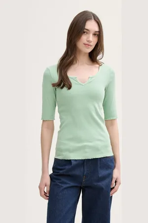TOM TAILOR T-Shirt T-Shirt mit Rippstruktur - Verkäufer: TOM TAILOR