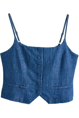 Next Anzugweste Denim-Weste mit Trägern aus Leinengemisch (1-tlg) - Verkäufer: Germany GmbH