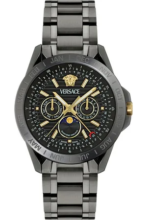 VERSACE Multifunktionsuhr V-GALAXY MOONPHASE VE0K00525, Quarzuhr,Armbanduhr,Herrenuhr,Swiss Made,Edelstahlarmband,Mondphase