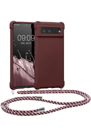 kwmobile Etui Hülle für Google Pixel 6, mit Metall Kette zum Umhängen - Silikon Handy Cover Case Schutzhülle - Verkäufer: SellerX Commerce