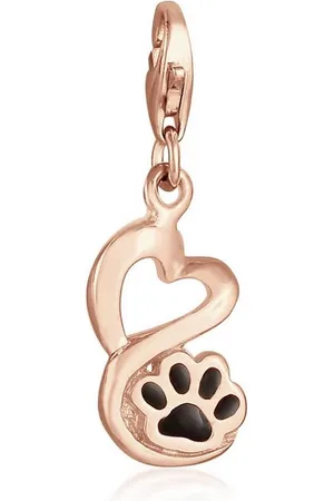 Nenalina Charm-Einhänger Anhänger Herz Pfote Tierliebe Emaille 925 Silber, Herz - Verkäufer: JULIE & GRACE GmbH