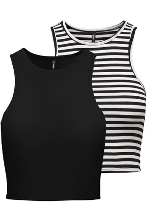 ONLY Crop-Top ONLBELIA S/L CROP TOP CS JRS 2PACK (Packung, 2-tlg)