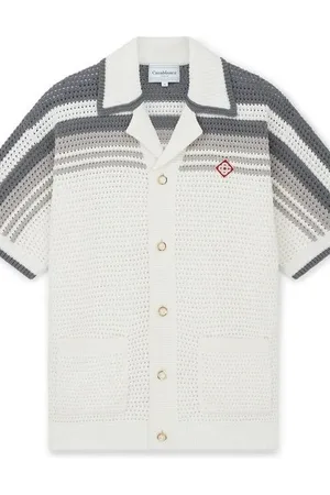 Casablanca Kurzarmhemd Tennis Crochet Hemd Grau - Verkäufer: wellStyled