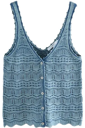 Next Trägertop Tanktop mit Knöpfen und Häkeldetail aus Baumwolle (1-tlg) - Verkäufer: Germany GmbH