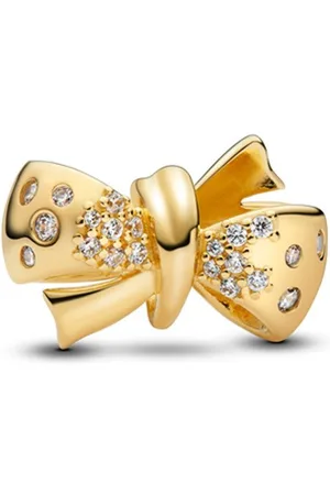 PANDORA Charm Kugel MOMENTS Charm Funkelnde Schleife Vergoldet 763442C01 - Verkäufer: JUWEDI.DE