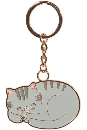 Sass & Belle Schlüsselanhänger Grey Cat (Emaille, 1-tlg., Katze), ca. 6,5 x4 cm (Katze), ca. 10 cm lang - Verkäufer: Planetlu*Shop