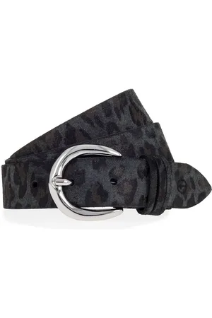 Tamaris Ledergürtel Animal-Design, Used Look, 3 cm breit