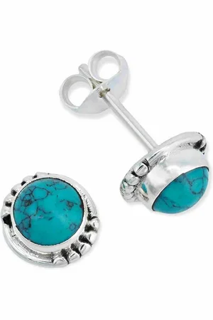 mantraroma Paar Ohrstecker BAOLI aus 925 Silber mit Türkis (Paar, Paar Ohrringe mit Schmuckbeutel), 925 Sterling Silber Ohrringe für Damen - Verkäufer: