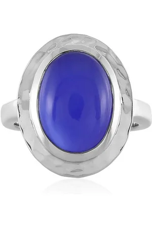 Cavill Silberring Indischer blauer Chalcedon Platinplattierter Silberring, 5,83 ct (1-tlg) - Verkäufer: Juwelo Deutschland GmbH