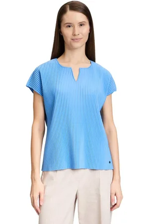 Betty & Co Kurzarmshirt Betty & Co Kurzarm-Shirt mit Plissee (1-tlg) Plissee