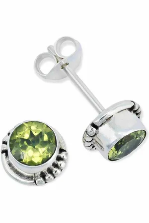 mantraroma Paar Ohrstecker BAOLI aus 925 Silber mit Peridot (Paar, Paar Ohrringe mit Schmuckbeutel), 925 Sterling Silber Ohrringe für Damen - Verkäufer: