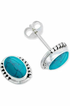 mantraroma Paar Ohrstecker BAOLI klein aus 925 Silber mit Türkis (Paar, Paar Ohrringe mit Schmuckbeutel), 925 Sterling Silber Ohrringe für Damen - Verkäufer: