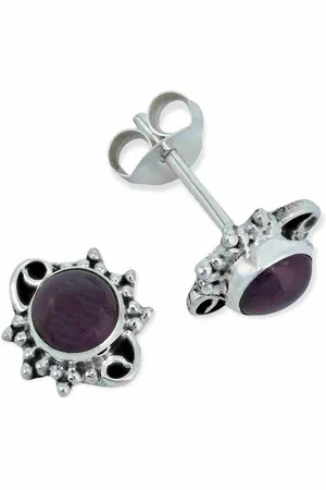 mantraroma Paar Ohrstecker MARAMA aus 925 Silber mit Granat (Paar, Paar Ohrringe mit Schmuckbeutel), 925 Sterling Silber Ohrringe für Damen - Verkäufer: