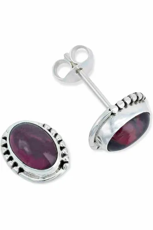 mantraroma Paar Ohrstecker BAOLI klein aus 925 Silber mit Granat (Paar, Paar Ohrringe mit Schmuckbeutel), 925 Sterling Silber Ohrringe für Damen - Verkäufer:
