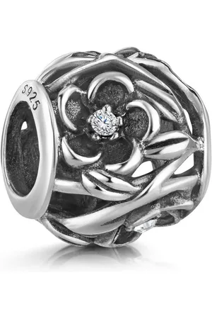 Materia Bead Blumen Blüten Perle mit Zirkonia antik 865, 925 Sterling Silber, oxidiert - Verkäufer: Schmuck