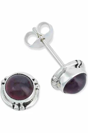 mantraroma Paar Ohrstecker LITANG aus 925 Silber mit Granat (Paar, Paar Ohrringe mit Schmuckbeutel), 925 Sterling Silber Ohrringe für Damen - Verkäufer: