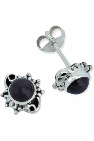 mantraroma Paar Ohrstecker MARAMA aus 925 Silber mit Onyx (Paar, Paar Ohrringe mit Schmuckbeutel), 925 Sterling Silber Ohrringe für Damen - Verkäufer: