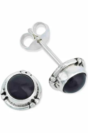 mantraroma Paar Ohrstecker LITANG aus 925 Silber mit Onyx (Paar, Paar Ohrringe mit Schmuckbeutel), 925 Sterling Silber Ohrringe für Damen - Verkäufer: