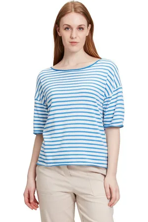 Betty & Co Kurzarmshirt Betty & Co Strickpullover mit U-Boot-Ausschnitt (1-tlg) Ringel