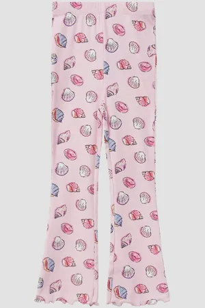QS by s.Oliver Leggings Gerippte Leggings mit Flared Leg und All-over-Print - Verkäufer:
