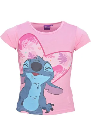 Disney Print-Shirt Lilo und Stitch Mädchen Kinder kurzarm T-Shirt 100% Baumwolle, Gr. 98 bis 128 - Verkäufer: WS-Trend
