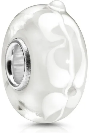 Materia Bead Glasperle Transparent Muster Floral 1364, Kern aus 925 Sterling Silber - Verkäufer: Schmuck