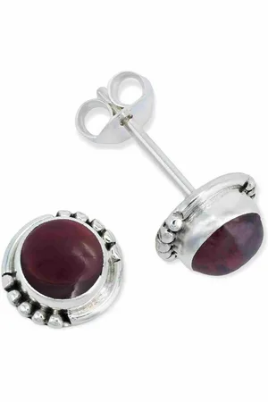 mantraroma Paar Ohrstecker BAOLI aus 925 Silber mit Granat (Paar, Paar Ohrringe mit Schmuckbeutel), 925 Sterling Silber Ohrringe für Damen - Verkäufer: