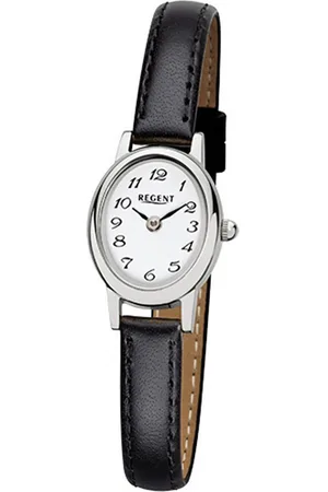 Regent Quarzuhr Damen-Armbanduhr Analog, (Analoguhr), Damen Armbanduhr oval, klein (ca. 18x21mm), Lederarmband - Verkäufer: Fit4Style Silberschmuck - IMPPAC
