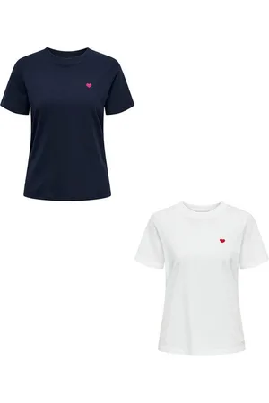 JACQUELINE DE YONG T-Shirt T-Shirt 2er-Set Rundhals Kurzarn lockeres Baumwolle Shirt (2-tlg) JDYPISA S/S PRINT TOP JRS NOOS - Verkäufer: ARIZONAS