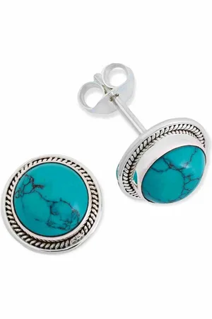 mantraroma Paar Ohrstecker PREMA aus 925 Silber mit Türkis (Paar, Paar Ohrringe mit Schmuckbeutel), 925 Sterling Silber Ohrringe für Damen - Verkäufer: