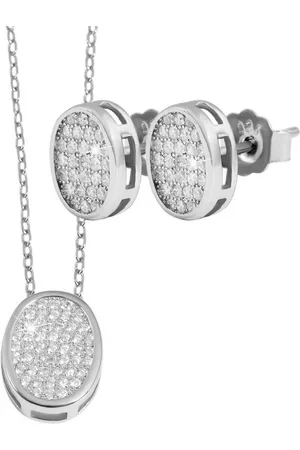 Akzent Schmuckset 5360030 925/- Echt Silber Schmuckset mit Ohrsteckern und Kette (Einzeln, inkl. Schmuckbox) - Verkäufer: Shaghafi GmbH