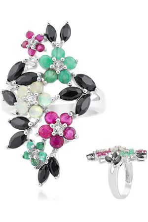 Cavill Silberring Bunter Spinell Opal Rubin Silber Ring (1-tlg) - Verkäufer: Juwelo Deutschland GmbH