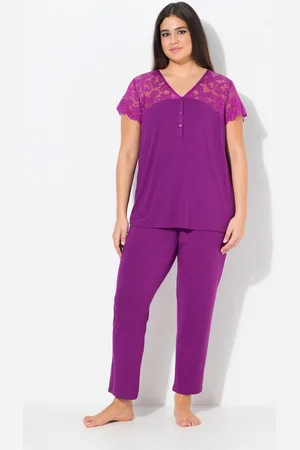 Ulla Popken Pyjama Pyjama Spitze V-Ausschnitt Spitzen-Halbarm - Verkäufer: Popken Fashion Group