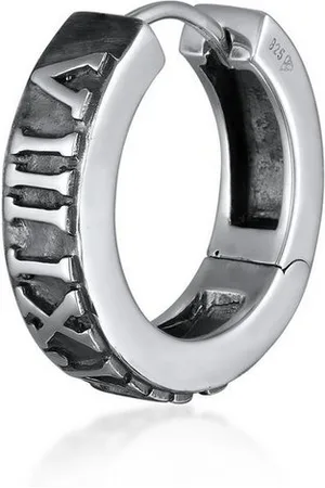 Kuzzoi Paar Creolen Single Creole Römische Zahlen oxidiert 925 Silber - Verkäufer: JULIE & GRACE GmbH