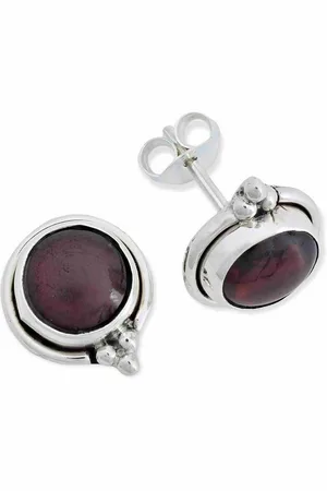 mantraroma Paar Ohrstecker PIARA aus 925 Silber mit Granat (Paar, Paar Ohrringe mit Schmuckbeutel), 925 Sterling Silber Ohrringe für Damen - Verkäufer: