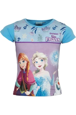 Disney Print-Shirt Die Eiskönigin Mädchen Kinder kurzarm T-Shirt 100% Baumwolle, Gr. 98 bis 128 - Verkäufer: WS-Trend