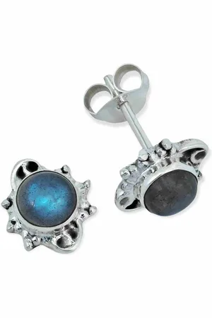 mantraroma Paar Ohrstecker MARAMA aus 925 Silber mit Labradorit (Paar, Paar Ohrringe mit Schmuckbeutel), 925 Sterling Silber Ohrringe für Damen - Verkäufer: