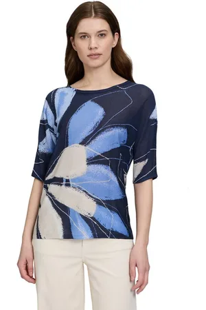 Betty & Co Strickpullover Betty & Co Feinstrickpullover mit Print (1-tlg) Druck