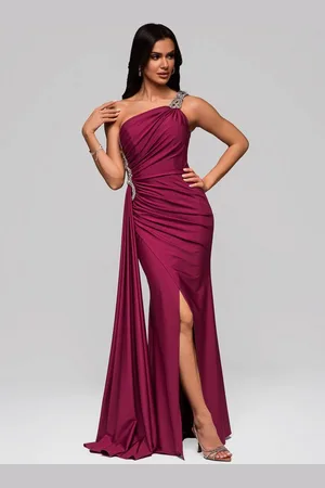 Ombre Clothing Abendkleid Luxuriöses One-Shoulder Abendkleid mit Strassdetails - Verkäufer: