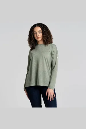 Craghoppers Langarmshirt - NosiLife Sami LS - Damen Shirt Longshirt, grün - Verkäufer: hive outdoor