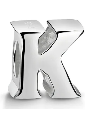Materia Bead Hochglanz Charm Buchstabe / Alphabet " K " 1388, 925 Sterling Silber - Verkäufer: Schmuck