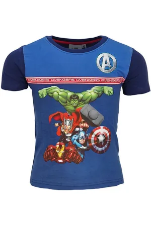 Marvel Print-Shirt Avengers Kinder Jungen T-Shirt kurzarm Shirt 100% Baumwolle, Gr. 98 bis 128 - Verkäufer: WS-Trend