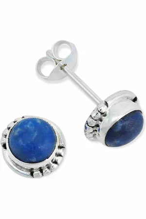 mantraroma Paar Ohrstecker BAOLI aus 925 Silber mit Lapis Lazuli (Paar, Paar Ohrringe mit Schmuckbeutel), 925 Sterling Silber Ohrringe für Damen - Verkäufer: