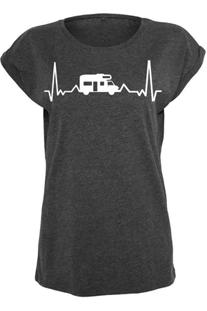 Youth Designz Print-Shirt "Heart Beat Camping" Damen T-Shirt Statement Geschenk Frauen Motiv mit stylischen Aufdruck für Frauen - Verkäufer: EmDa Trading GmbH