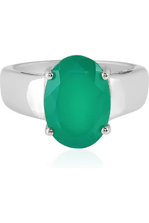 Cavill Silberring Indischer Grüner Onyx 4,43ct Platinplattierter Silberring (1-tlg) - Verkäufer: Juwelo Deutschland GmbH