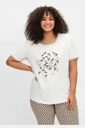 Sheego T-Shirt Große Größen mit Grafik-Frontprint und Glitzerdetails