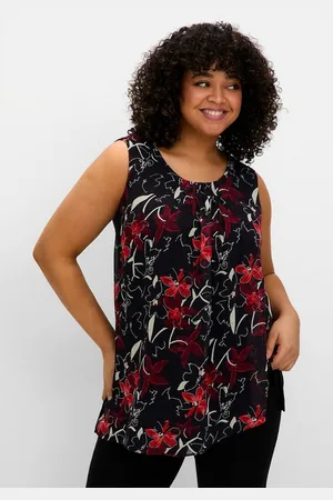 Sheego Tanktop Große Größen doppellagig mit Chiffon