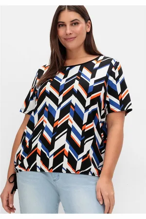 Sheego T-Shirt Große Größen mit Grafikprint und Saum-Gummizug