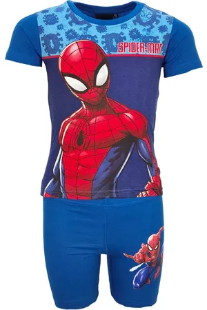 Marvel Print-Shirt Spiderman Kinder Jungen Sommerset Shirt Shorts 100% Baumwolle, Gr. 98 bis 128 - Verkäufer: WS-Trend